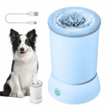 Автоматическая аккумуляторнная лапомойка для собак Pet Foot Wash W01 Голубая (17973)