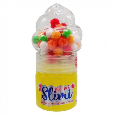 Игрушка-антистресс Слайм Mi-mi Slimi 71827ST(Yellow) с помпонами