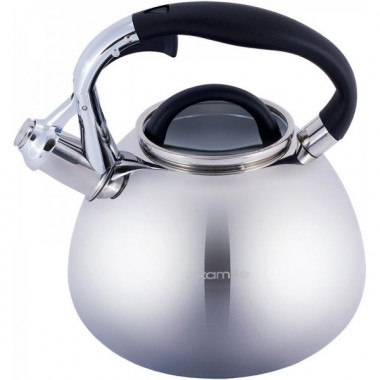 Чайник Kamille Whistling Kettle 2.8л з нержавіючої сталі зі свистком і скляною кришкою (1483)