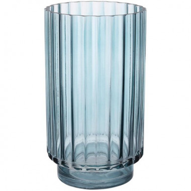 Ваза декоративна Ancient Glass "Манхеттен" Ø12х21см, сіро-синя (5783)