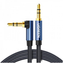 Аудіокабель UGREEN AV112, 3.5mm Male to 3.5mm Male, nylon braid, 2m, Blue (UGR-60181) (18983)