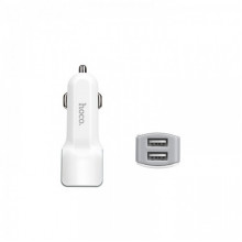 USB зарядка от прикуривателя в авто Hoco Z 23 на 2 USB Белый (9193)