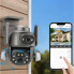 Камера наружная поворотная уличная двойная WIFI DOUL CAM Q-821 FULL-HD 4Mp Ночная сьемка Черная (9293)