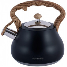 Чайник Kamille Whistling Kettle Black 2.7л з нержавіючої сталі зі свистком (чорний) (1493)