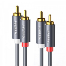 Аудіокабель UGREEN AV104, 2RCA Male to 2RCA Male, ABS, 5m Black (UGR-10520) (15493)