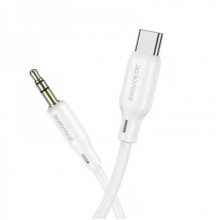 Аудіокабель BOROFONE BL18 Type-C to 3.5mm male, silicone, 1m, White (6941991101076) (17493)