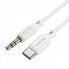 Аудіокабель BOROFONE BL18 Type-C to 3.5mm male, silicone, 1m, White (6941991101076) (17493)