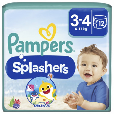 Подгузники Pampers для плавания Splashers Размер 3-4 (6-11 кг) 12 шт (8001090698346) (11593)