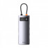 USB-хаб Baseus Metal Gleam Series 4-in-1 Multifunctional Type-C HUB Docking Station Gray（Type-C to USB3.0*4） (WKWG070013) (14693)