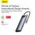 USB-хаб Baseus Metal Gleam Series 4-in-1 Multifunctional Type-C HUB Docking Station Gray（Type-C to USB3.0*4） (WKWG070013) (14693)