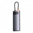 USB-хаб Baseus Metal Gleam Series 4-in-1 Multifunctional Type-C HUB Docking Station Gray（Type-C to USB3.0*4） (WKWG070013) (14693)