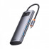 USB-хаб Baseus Metal Gleam Series 4-in-1 Multifunctional Type-C HUB Docking Station Gray（Type-C to USB3.0*4） (WKWG070013) (14693)