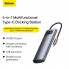 USB-хаб Baseus Metal Gleam Series 4-in-1 Multifunctional Type-C HUB Docking Station Gray（Type-C to USB3.0*4） (WKWG070013) (14693)