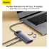 USB-хаб Baseus Metal Gleam Series 4-in-1 Multifunctional Type-C HUB Docking Station Gray（Type-C to USB3.0*4） (WKWG070013) (14693)