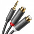 Аудіокабель UGREEN AV109 3.5mm Male to 2RCA Female Cable 25cm (Gray)(UGR-10547) (UGR-10547) (19693)
