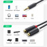 Аудіокабель UGREEN AV109 3.5mm Male to 2RCA Female Cable 25cm (Gray)(UGR-10547) (UGR-10547) (19693)