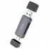 Кардрідер HOCO HB45 Spirit 2-in-1 USB/Type-C 3.0 card reader Metal gray (6942007620529) (19793)