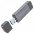 Кардрідер HOCO HB45 Spirit 2-in-1 USB/Type-C 3.0 card reader Metal gray (6942007620529) (19793)