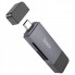 Кардрідер HOCO HB45 Spirit 2-in-1 USB/Type-C 3.0 card reader Metal gray (6942007620529) (19793)
