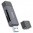 Кардрідер HOCO HB45 Spirit 2-in-1 USB/Type-C 3.0 card reader Metal gray (6942007620529) (19793)