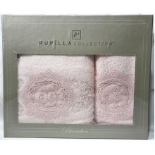Набір рушників Pupilla Olivyum Bambuk лицьовий 50х90см і банний 70х140см, рожевий (6793)