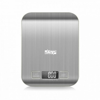 Весы кухонные электронные 5кг DSP KD7012 металлические + батарейки (9204)