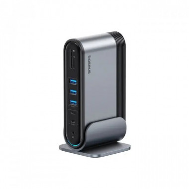 USB-хаб Baseus UnionJoy 17-Port Triple-Display  Docking Station Space Grey（USB-C to HDMI4K@60Hz*2+DP4K@60Hz*1+USB3.0*3+USB-C3.0*2+USB2.0*2+PD*1+PC*1+ (B00532304811-00) (18304)