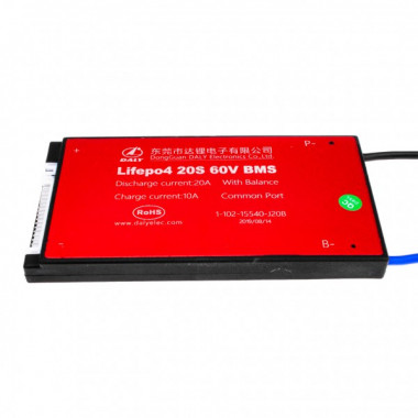 BMS плата LiFePO4 60V 20S Dis 20A Ch 10A (5304)