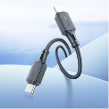 Кабель для телефона с быстрой зарядкой Type-C to Lightning Apple iPhone HOCO X101 100см 27W Черный (9304)