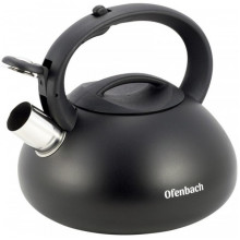 Чайник Ofenbach Happy Kettle 2.5л з нержавіючої сталі зі свистком, чорний матовий (1504)
