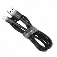 Кабель Baseus Cafule USB 2.0 to Lightning 2.4A 1M Черный/Серый (CALKLF-BG1) (3504)