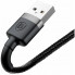 Кабель Baseus Cafule USB 2.0 to Lightning 2.4A 1M Черный/Серый (CALKLF-BG1) (3504)