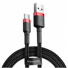 Кабель Baseus Cafule USB 2.0 to Type-C 2A 2M Черный/Красный (CATKLF-C91) (3604)