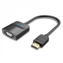Адаптер Vention HDMI to VGA Converter with Female Micro USB and Audio Port 0.15M Black (42161) (42161) (14704)