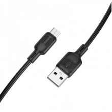 Кабель BOROFONE BX113 Lenny silicone charging data cable Micro(L=3M) Black (6941991115547) (14804)