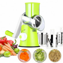 Овощерезка ручная мультислайсер Tabletop Drum Grater DL78 Терка для овощей и фруктов 3 насадки Зелёная (21804)