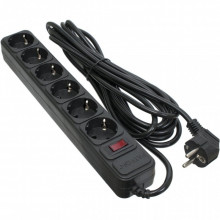 Сетевой фильтр питания Patron 5.0 m3*1mm2 (SP-1065)  6 розеток BLACK (EXT-PN-SP-1065) (16014)