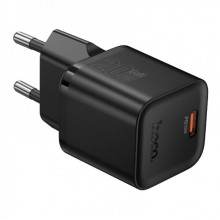 Мережевий зарядний пристрій HOCO N64 Ingenious single port PD20W charger BLack (6942007655101) (20214)