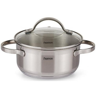 Каструля Fissman Luminosa 7.1л індукційна зі скляною кришкою (1314)