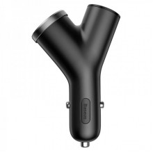 Автомобільний зарядний пристрій Baseus Y type dual USB+cigarette lighter extended car charger 3.1 A Black (CCALL-YX01) (8414)