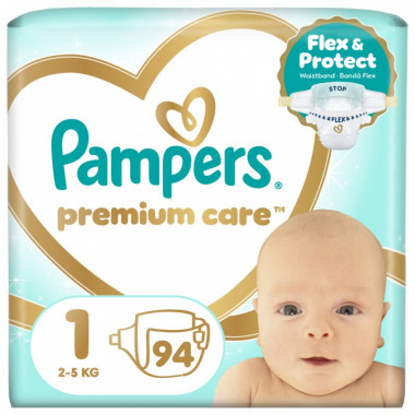 Подгузники Pampers Premium Care Розмір 1 (2-5 кг) 94 шт (8006530259187) (22514)