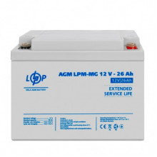 Аккумулятор мультигелевый AGM LPM-MG 12V - 26 Ah под болт М5 (8714)