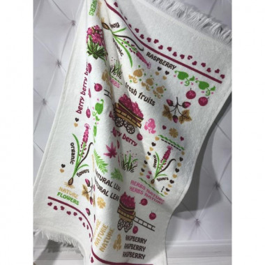 Набір 12 кухонних рушників By IDO Antalya Fresh Fruits 40х60 махра/велюр (6814)