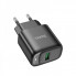 Мережевий зарядний пристрій HOCO C140A Smart single port QC3.0 charger(EU) Black (6942007627788) (19824)