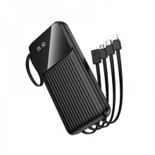 Зовнішній акумулятор BOROFONE BJ76 Smart power bank with 4 cables(10000mAh) Black (6941991120046) (19924)