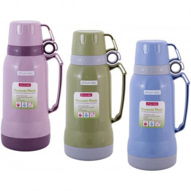 Термос Kamille Glass Nigella 1800мл дзеркальна колба і 2 чашки (6924)
