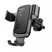 Автотримач для телефона HOCO H80 Vista gravity car holder (air outlet) Black Metal Gray (6942007647908) (20134)