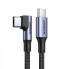 Кабель UGREEN US334 USB-C 2.0 to Angled USB-C M/M Cable Aluminium Shell with Braided 1m (Black)(UGR-70643) (UGR-70643) (14834)