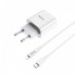 Мережевий зарядний пристрій з кабелем HOCO C76A Plus Speed source PD20W charger set(C to iP) White (6931474746924) (19834)