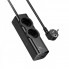 Мережевий подовжувач HOCO NS10 Wisdom 2-position (PD67W/3C1A) desktop socket (EU/GER) Black (6942007638500) (18934)